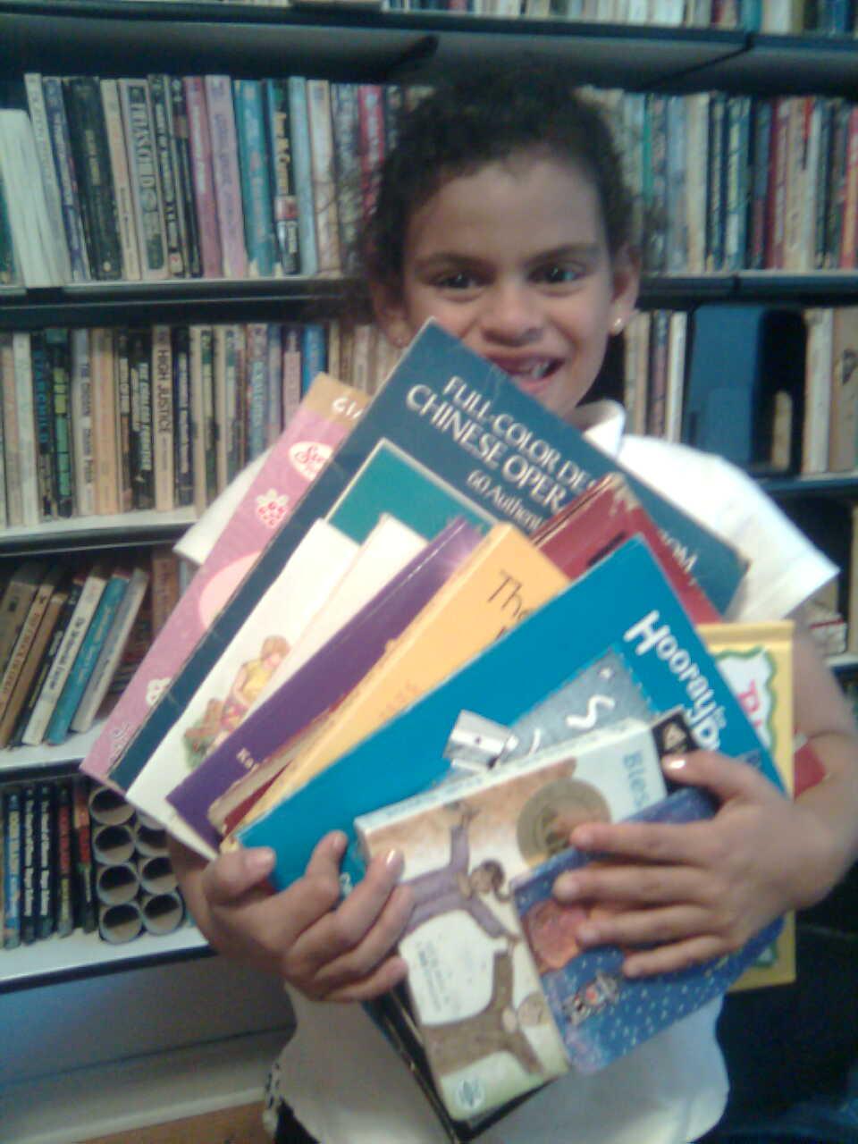 Mya with books